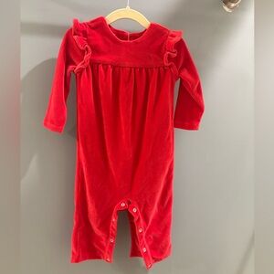 Ralph Lauren 9m (9 month) red velour romper